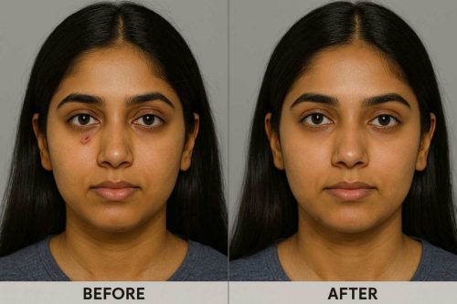 Eyelid Skin Cancer before and After Photo