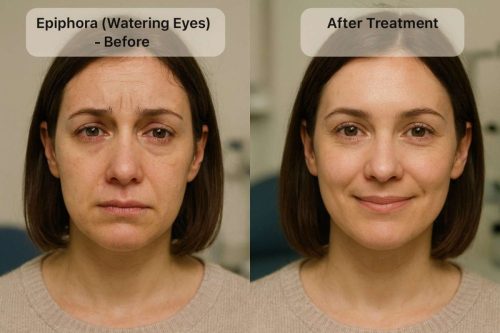 watering eyes surgery before and after image